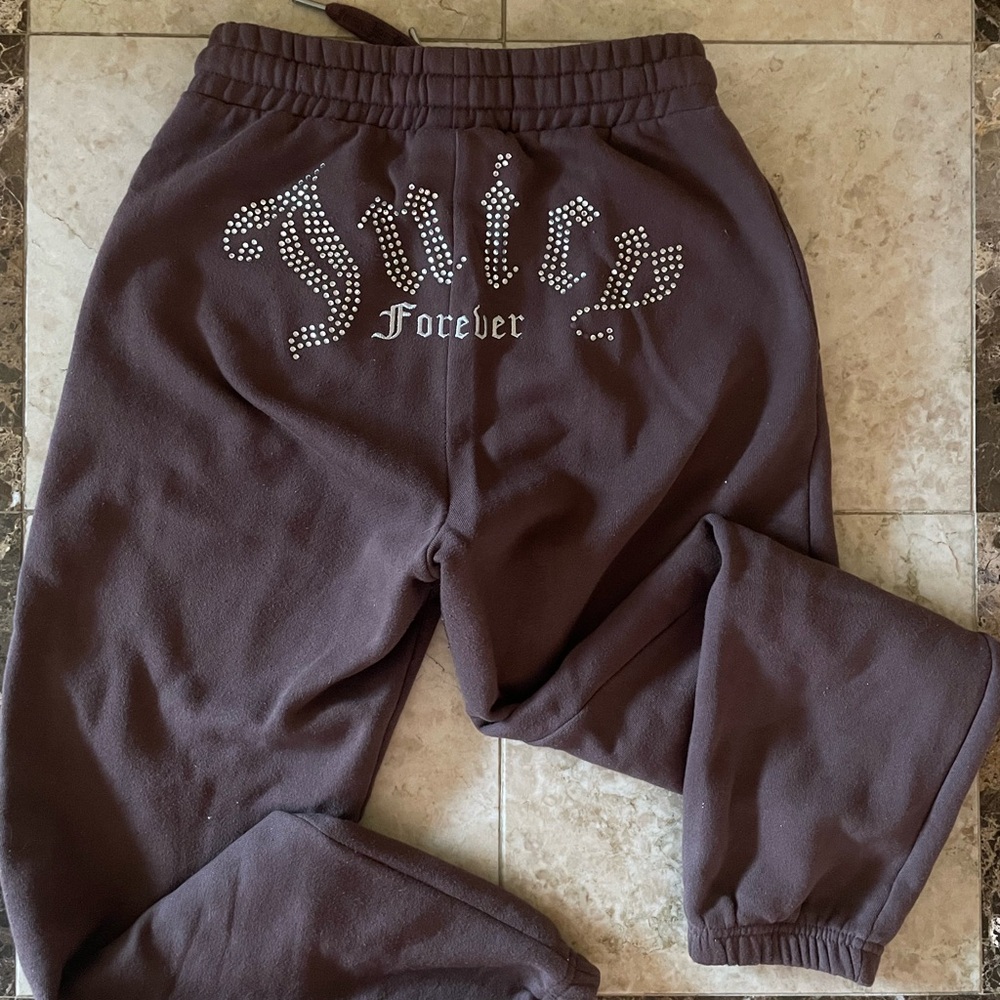 Juicy Couture Brown Rhinestone “Juicy Forever” Sweatpants
